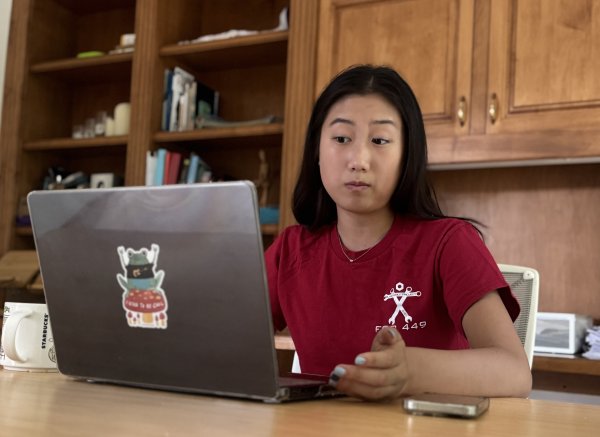Rosy Y., a rising sophomore, teaches a virtual Python Programming class on Aug. 8, 2026—one of the free summer courses offered to K-12 students by the Blair Robot Project, a robotics team based at Montgomery Blair High School in Silver Spring, Md.